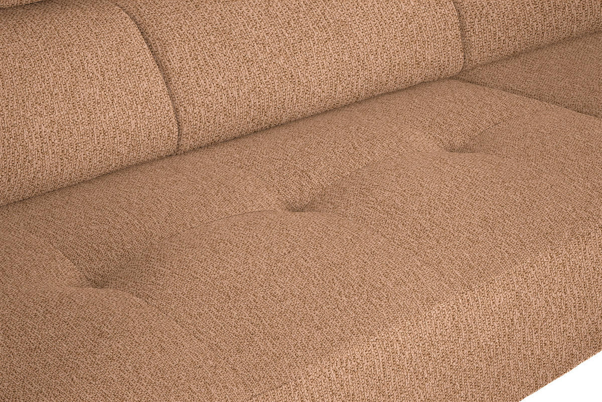 ECKSOFA in Webstoff Rostfarben  280/205 cm  - Rostfarben/Schwarz, Design, Textil/Metall (280/205cm) - Xora