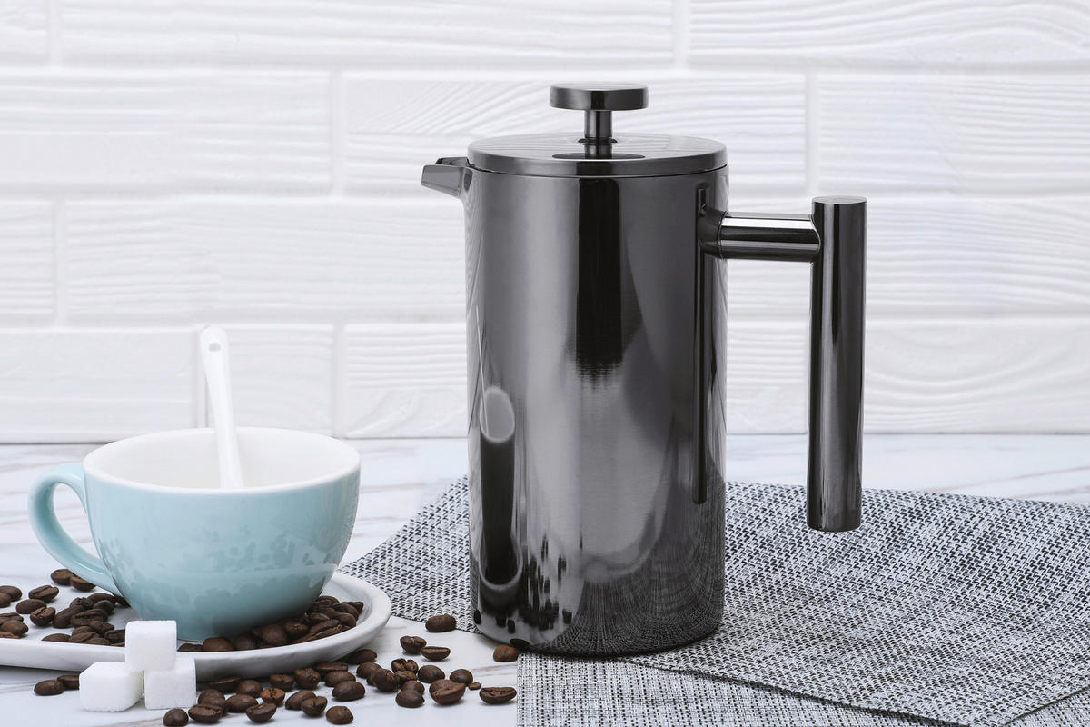 KAFFEEBEREITER 0,8 L  - Schwarz, Basics, Metall (9,2/19,5cm) - Echtwerk
