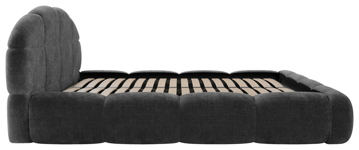 POLSTERBETT 180/200 cm,  in Anthrazit, gepolstertes Kopfteil, Lattenrost, Bettkasten,  - Anthrazit/Schwarz, Design, Holz/Textil (180/200cm) - Chameo