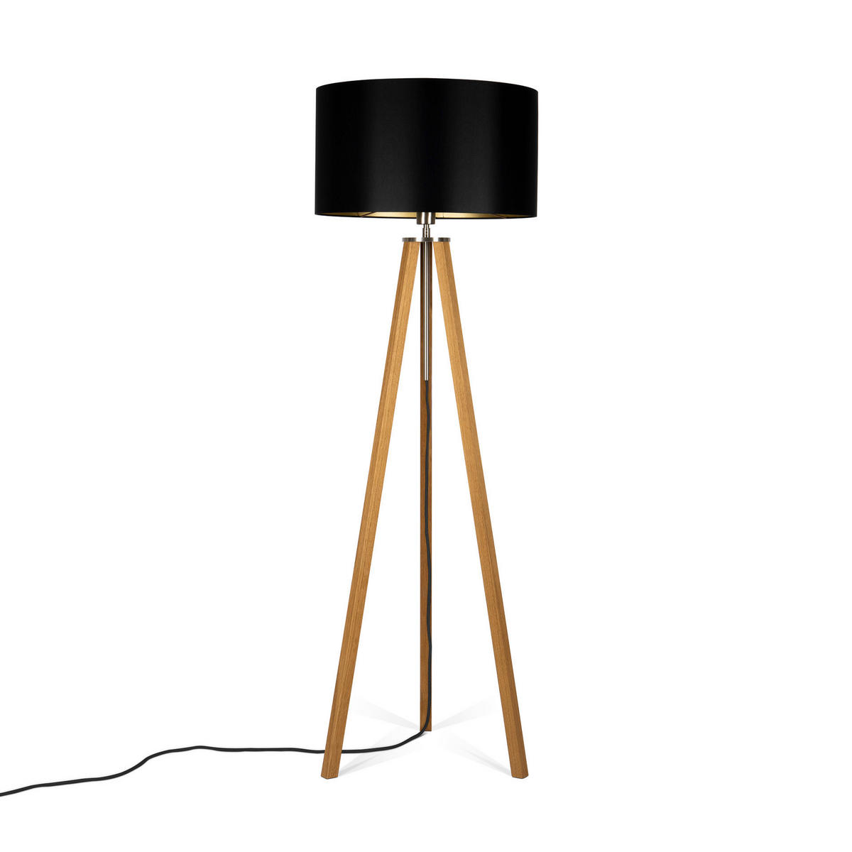 STEHLEUCHTE Skandinavisch 50/150/50 cm  - Eichefarben/Goldfarben, MODERN, Naturmaterialien/Holz (50/150/50cm)