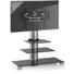 TV-RACK Alufarben, Schwarz - Alufarben/Schwarz, KONVENTIONELL, Glas/Metall (100/103/44cm)