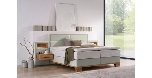BOXSPRINGBETT 200/200 cm in Naturfarben, Eichefarben - Eichefarben/Naturfarben, Natur, Holz/Textil (200/200cm) - Valnatura