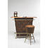 TRESENSTUHL Lederlook Braun, Goldfarben - Goldfarben/Braun, Design, Textil/Metall (48/74/48cm) - Kare-Design