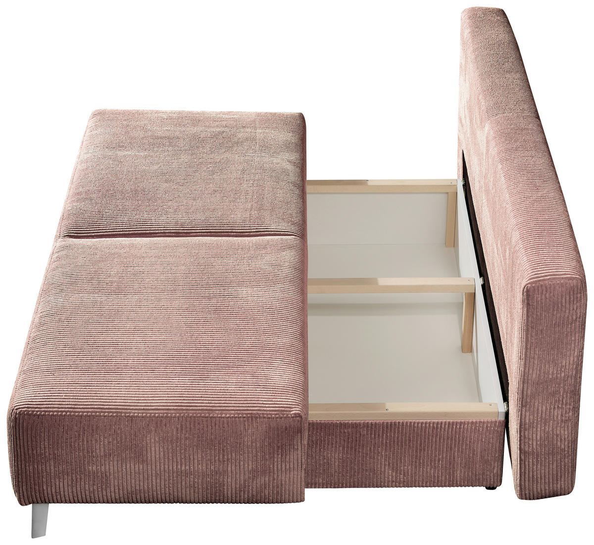 SCHLAFSOFA Cord Rosa  - Rosa, MODERN, Textil/Metall (193/85/88cm) - Novel