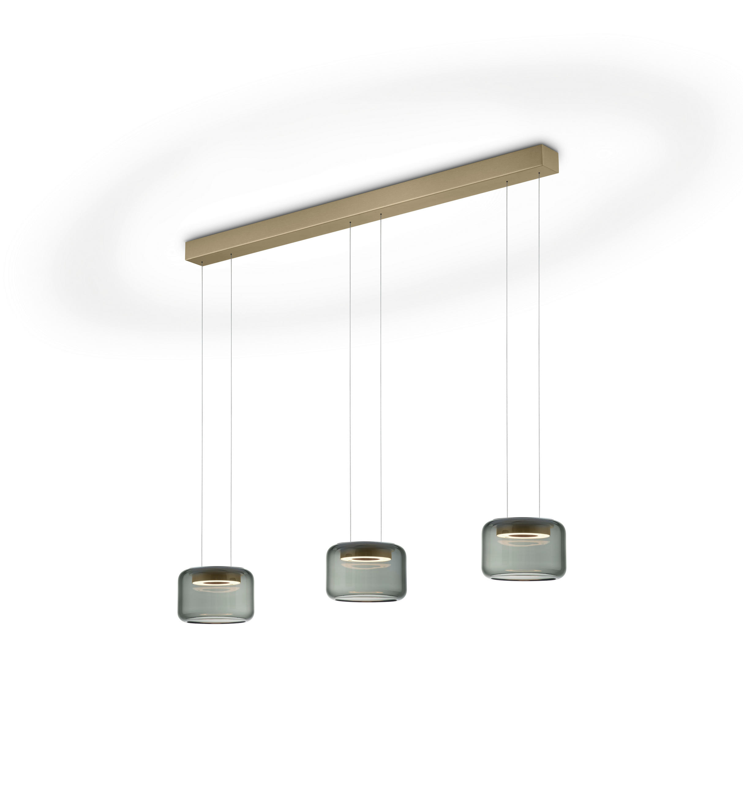 LED-PENDELLEUCHTE Sidra-3 170 cm   - Bronzefarben, Design, Metall (170cm) - GKS Knapstein
