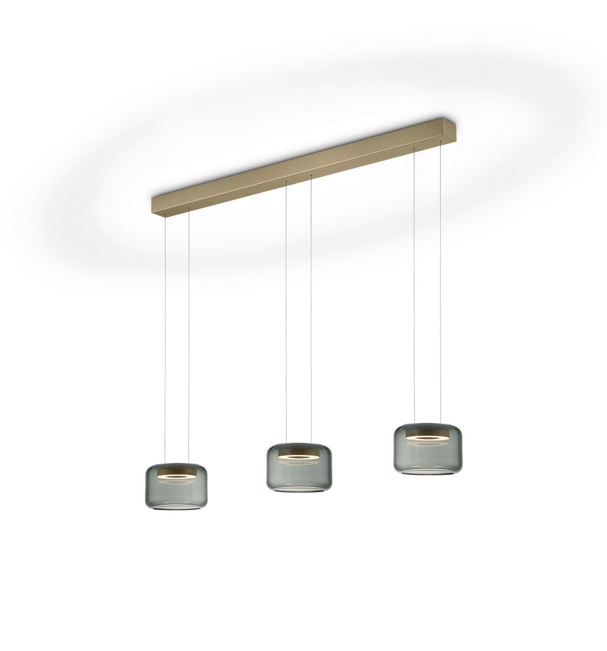 LED-PENDELLEUCHTE Sidra-3 170 cm   - Bronzefarben, Design, Metall (170cm) - GKS Knapstein