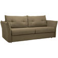 SCHLAFSOFA Webstoff Olivgrün  - Schwarz/Olivgrün, KONVENTIONELL, Kunststoff/Textil (220/89/104cm) - Carryhome
