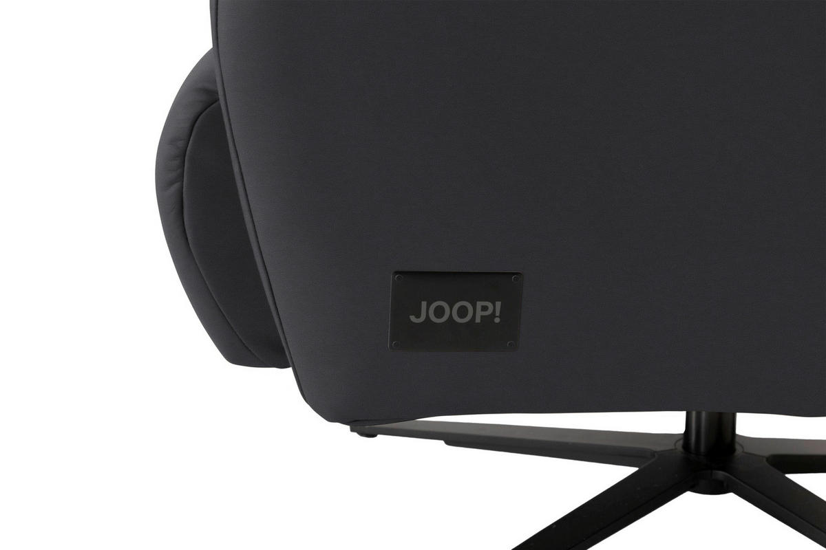 RELAXSESSEL Leder Anthrazit  - Anthrazit/Schwarz, Modern, Leder/Metall (66/110/83cm) - Joop!
