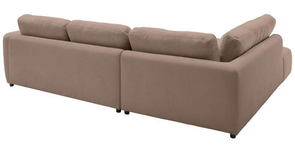 ECKSOFA  in Chenille Taupe  224/307 cm  - Taupe/Schwarz, KONVENTIONELL, Kunststoff/Textil (224/307cm) - Hom`in