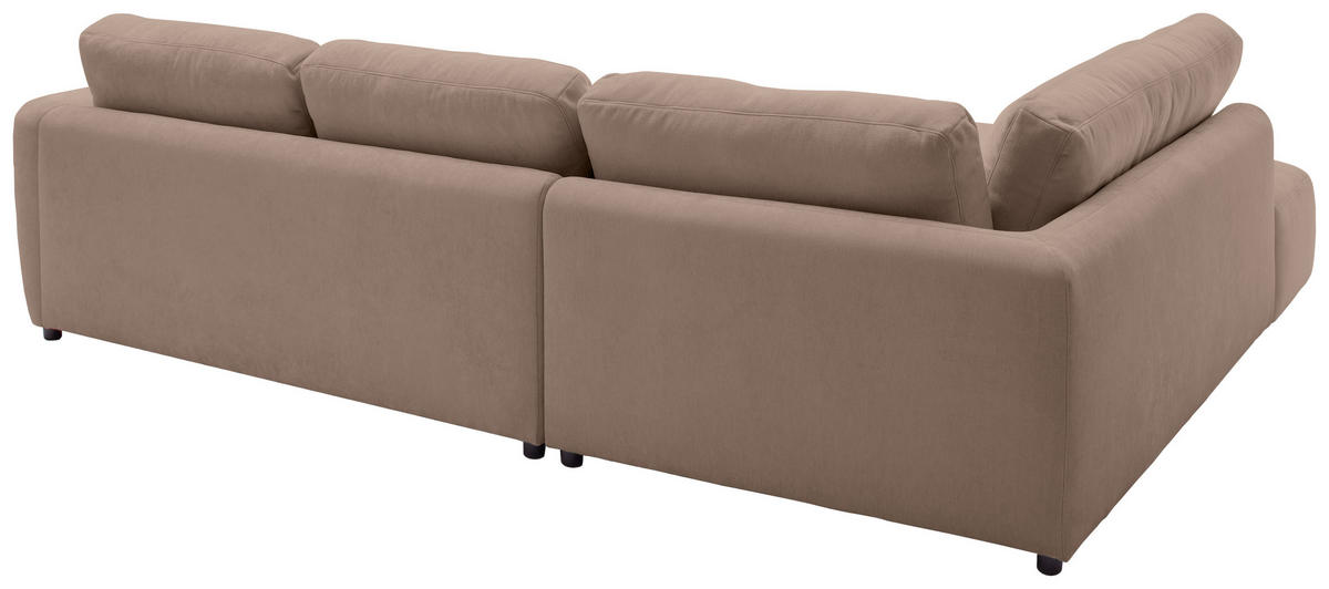 ECKSOFA Chenille Taupe  - Taupe/Schwarz, Konventionell, Kunststoff/Textil (224/307cm) - Hom`in