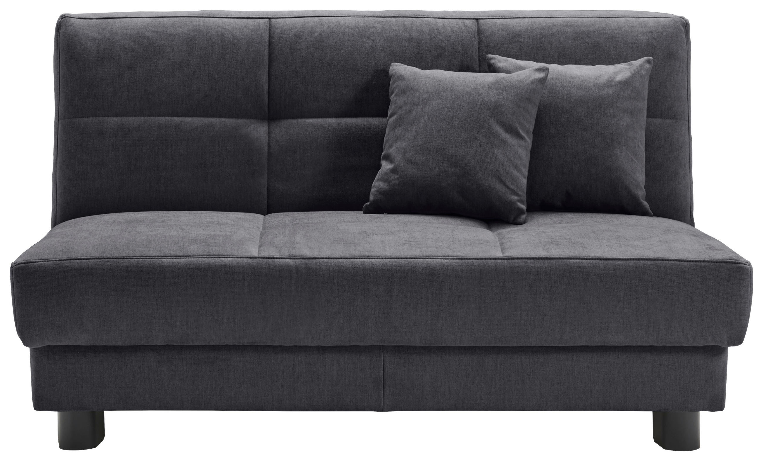 SCHLAFSOFA Mikrovelours Graublau  - Graublau/Schwarz, KONVENTIONELL, Textil/Metall (145/85/100cm) - Carryhome