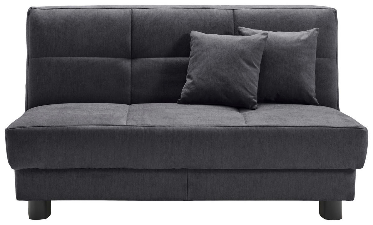 SCHLAFSOFA Mikrovelours Graublau  - Graublau/Schwarz, KONVENTIONELL, Textil/Metall (145/85/100cm) - Carryhome