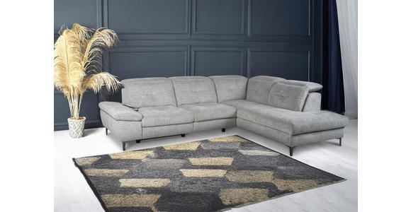 ECKSOFA Grau Webstoff  - Schwarz/Grau, KONVENTIONELL, Textil/Metall (288/225cm) - Carryhome