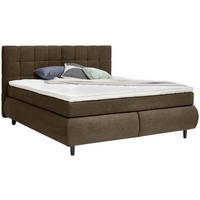 BOXSPRINGBETT 160/200 cm  in Dunkelbraun  - Dunkelbraun/Schwarz, KONVENTIONELL, Holz/Textil (160/200cm) - Ti'me