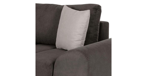 ECKSOFA Schlammfarben Flachgewebe  - Chromfarben/Hellbraun, KONVENTIONELL, Textil/Metall (175/270cm) - Carryhome