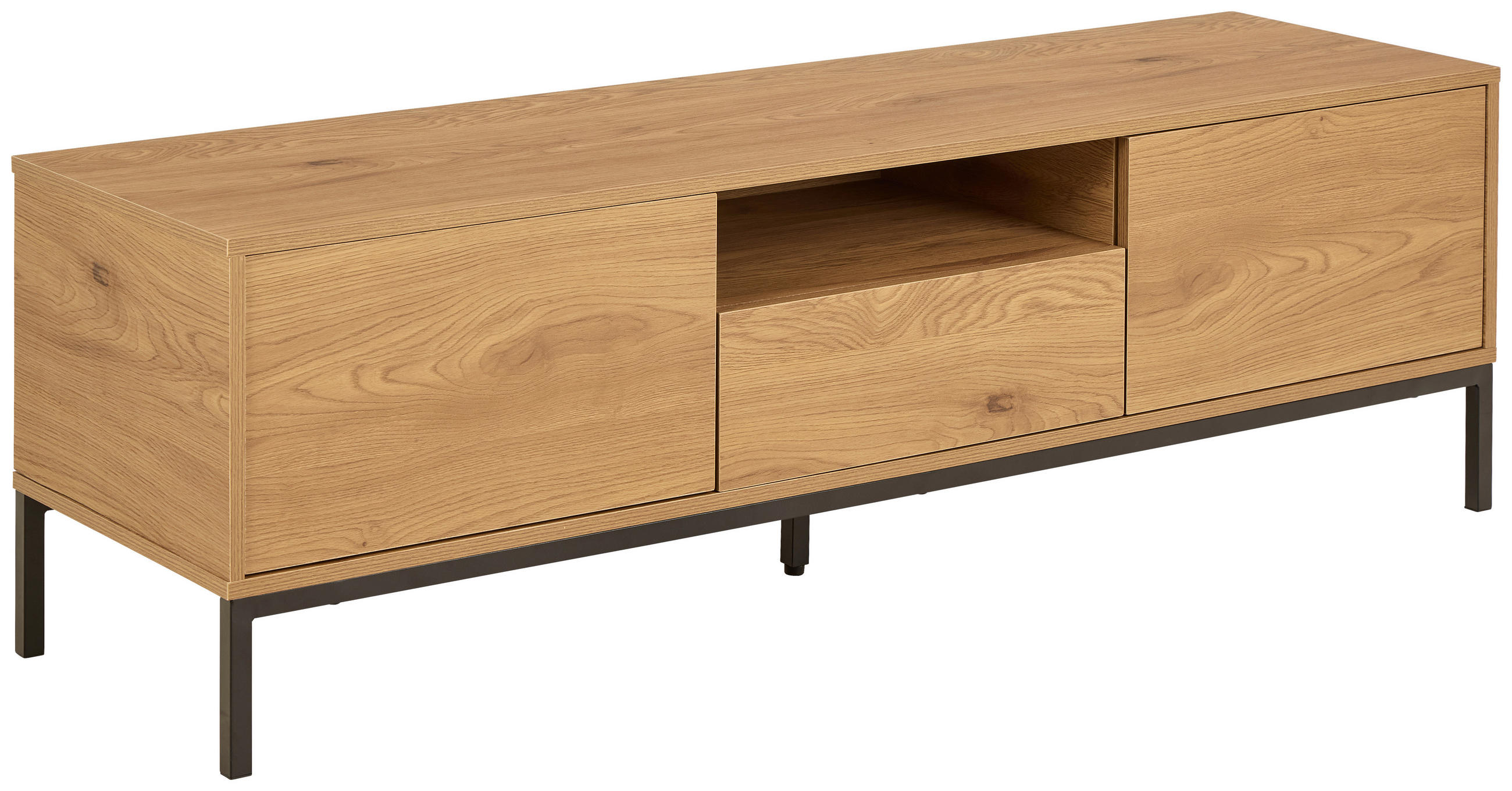 LOWBOARD Seaford  in 140/45/40 cm  - Eichefarben, Trend, Holzwerkstoff/Metall (140/45/40cm)