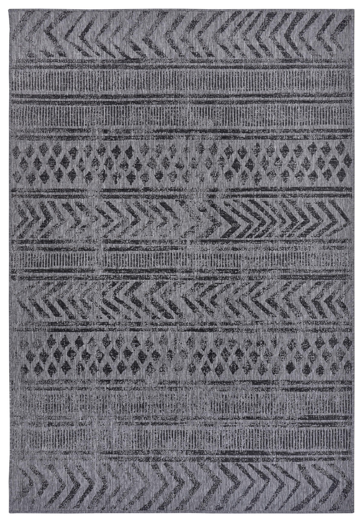 OUTDOORTEPPICH 80/150 cm Twin Supreme Grau, Schwarz  - Schwarz/Grau, Design, Kunststoff (80/150cm)
