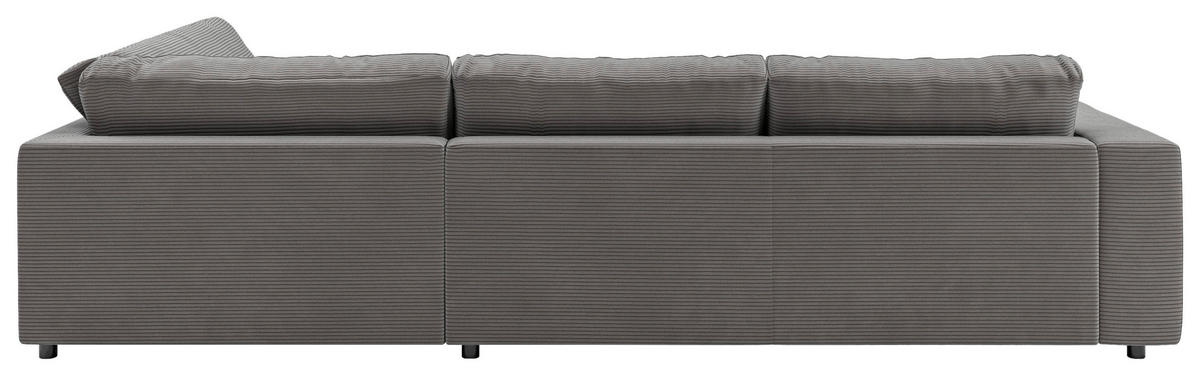 ECKSOFA in Cord Dunkelgrau  - Dunkelgrau/Schwarz, Design, Kunststoff/Textil (325/224cm) - Pure Home Lifestyle