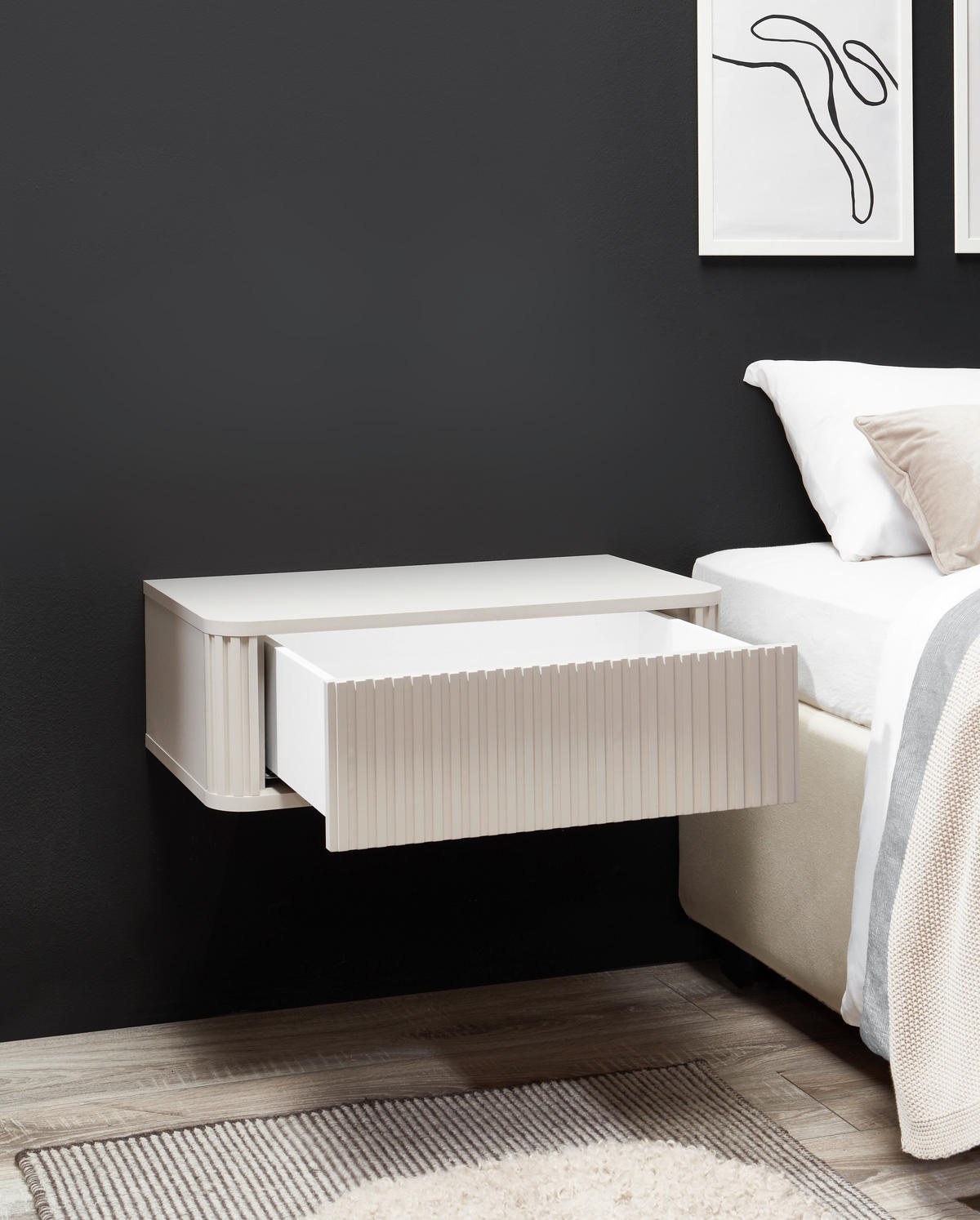 NACHTSCHRANK 63/21/38 cm  - Kaschmir, KONVENTIONELL, Holzwerkstoff (63/21/38cm) - Chameo