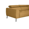 ECKSOFA in Chenille Currygelb  280/205 cm  - Currygelb/Schwarz, Design, Textil/Metall (280/205cm) - Xora