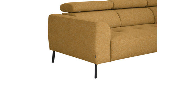 ECKSOFA in Chenille Currygelb 280/205 cm - Currygelb/Schwarz, Design, Textil/Metall (280/205cm) - Xora