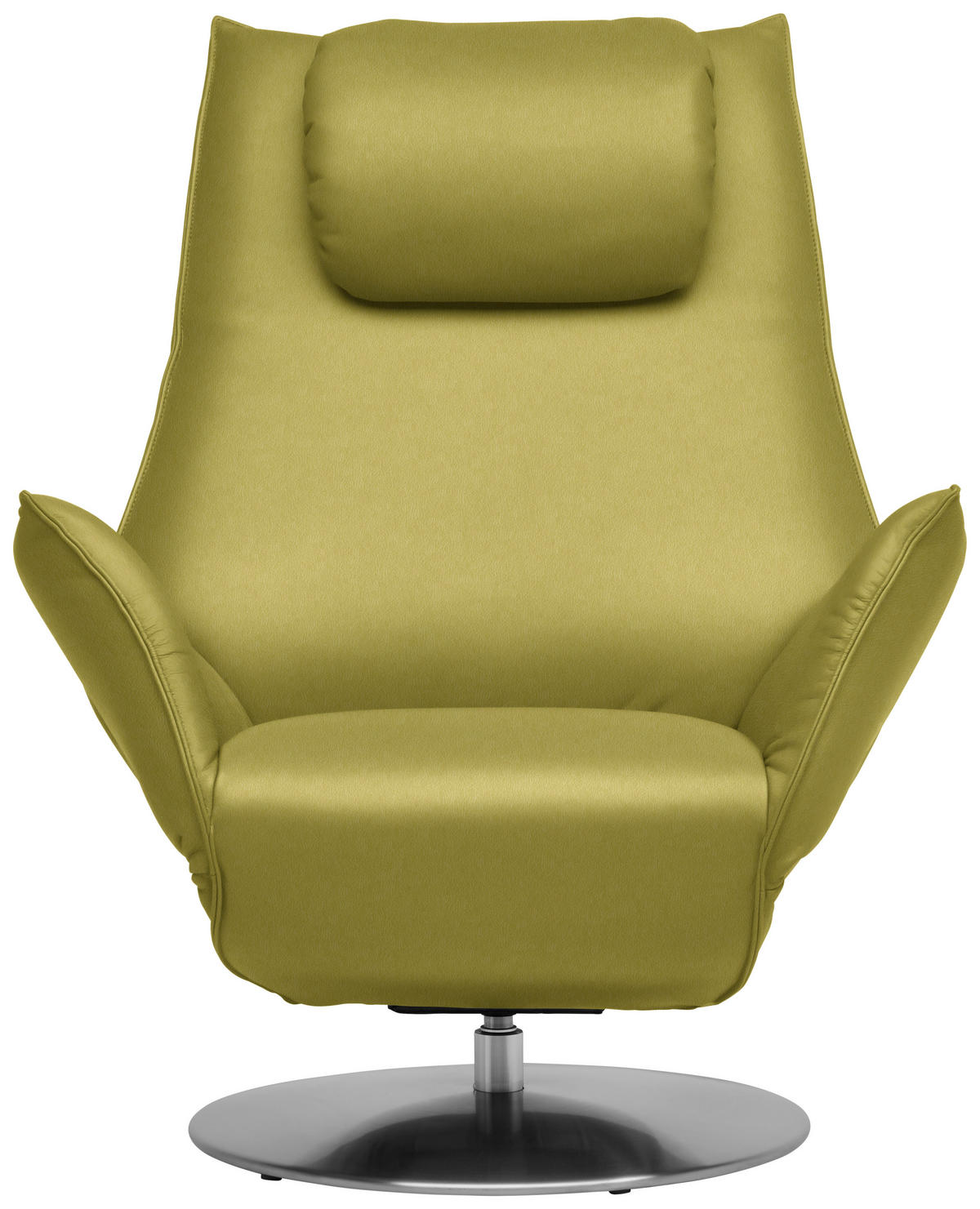 RELAXSESSEL in Leder Limette  - Edelstahlfarben/Limette, Design, Leder/Metall (92/79/90cm) - Koinor