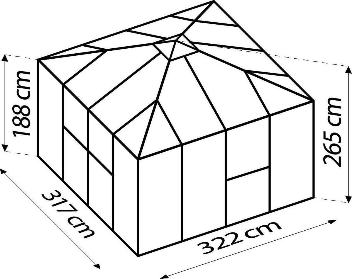 GERÄTEHAUS 321,5/264,5/321,5 cm  - Alufarben, Basics, Metall (321,5/264,5/321,5cm)