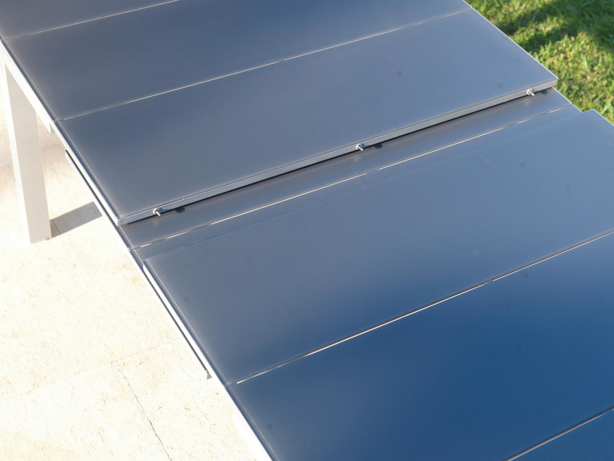 Masă grădină & terasă 180-240/100/76 cm   - argintiu/gri închis, Basics, sticlă/metal (180-240/100/76cm) - Ambia Garden