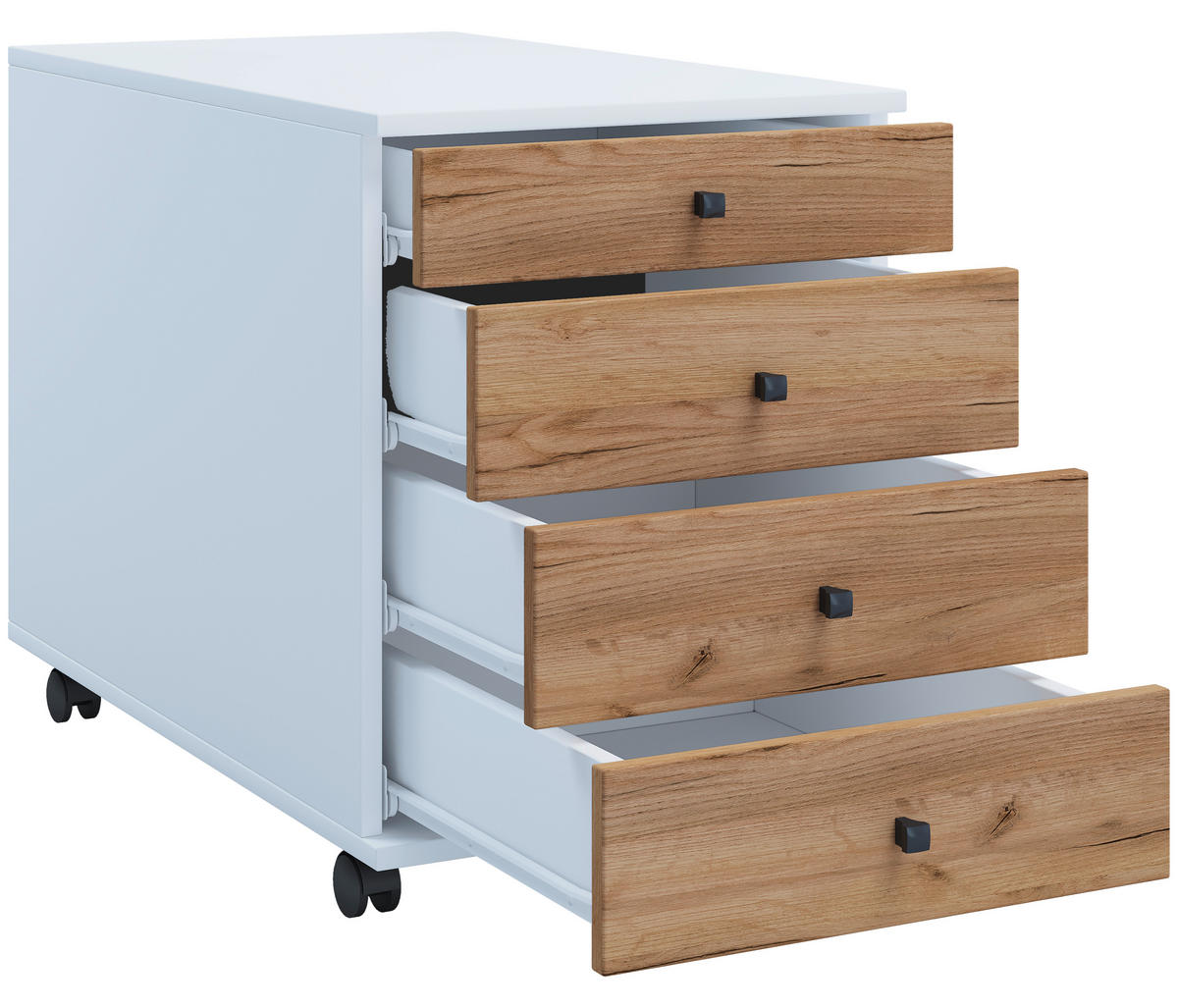 ROLLCONTAINER 42/57/75 cm  - Honigeiche/Weiss, Design, Holzwerkstoff/Kunststoff (42/57/75cm) - MID.YOU