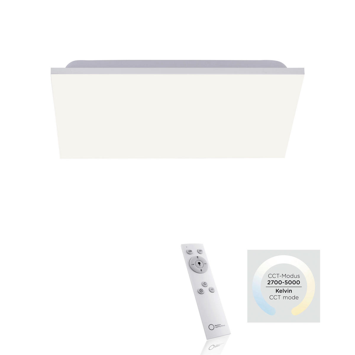 LED-DECKENLEUCHTE 44,5/44,5/7,2 cm   - Basics, Kunststoff/Metall (44,5/44,5/7,2cm)