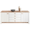 SIDEBOARD 194/79/45 cm  - Eichefarben/Schwarz, KONVENTIONELL, Holzwerkstoff/Kunststoff (194/79/45cm) - Hom`in