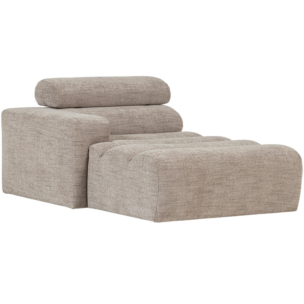 SOFAELEMENT Novi in Webstoff Naturfarben  - Schwarz/Naturfarben, Design, Kunststoff/Textil (109/86/173cm) - Livetastic