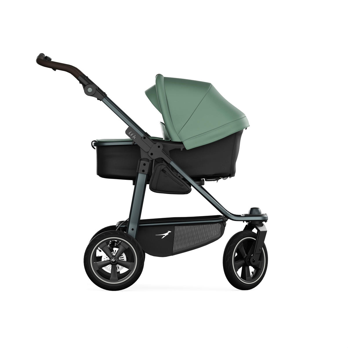 KOMBIKINDERWAGEN mono3 2-in-1 Kombikinderwagen  - Schwarz/Olivgrün, Basics, Textil/Metall (57/111/120cm) - TFK