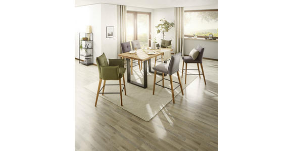 BARTISCH in Holz, Metall 160/100/95 cm - Eichefarben/Anthrazit, Design, Holz/Metall (160/100/95cm) - Novel