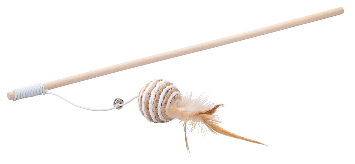 KATZENSPIELZEUGSET - Beige/Weiß, KONVENTIONELL, Holz/Textil (40cm) - Fackelmann