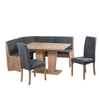 ECKBANKGRUPPE Mikrofaser Grau, Eiche Artisan  - Eiche Artisan/Grau, KONVENTIONELL, Holz/Textil (125/89/165cm) - MID.YOU