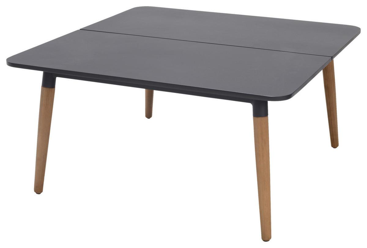 LOUNGETISCH  - Dunkelgrau/Teakfarben, Design, Naturmaterialien/Holz (79,5/79,5/39,7cm) - Amatio