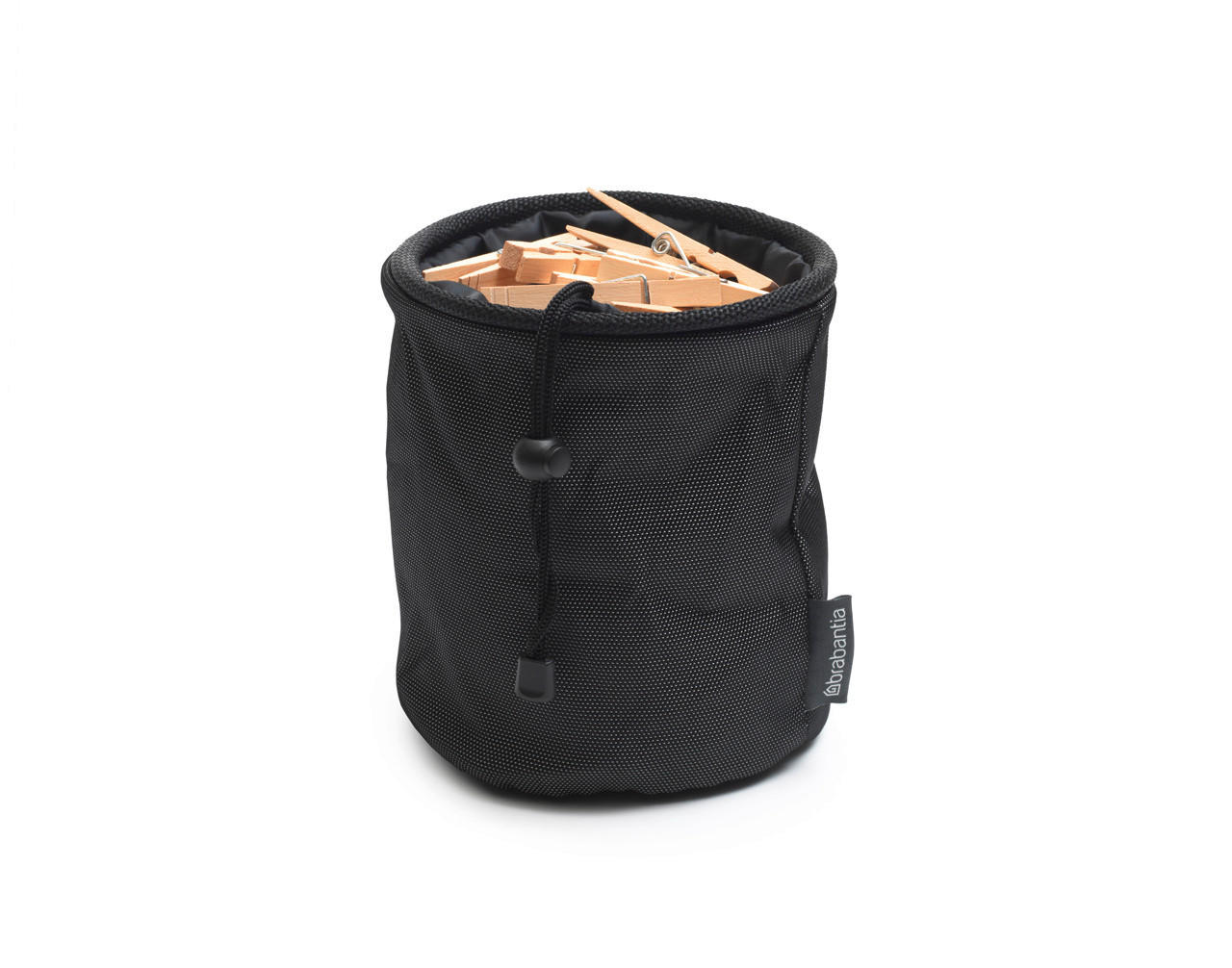 WÄSCHEKLAMMERNBEUTEL  - Schwarz/Grau, Basics, Textil (17.5/28/18cm) - Brabantia