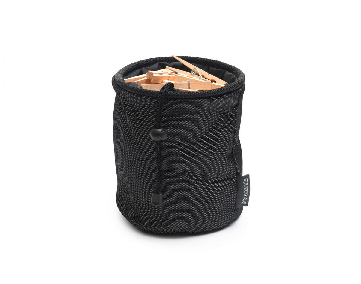 WÄSCHEKLAMMERNBEUTEL  - Schwarz/Grau, Basics, Textil (17.5/28/18cm) - Brabantia
