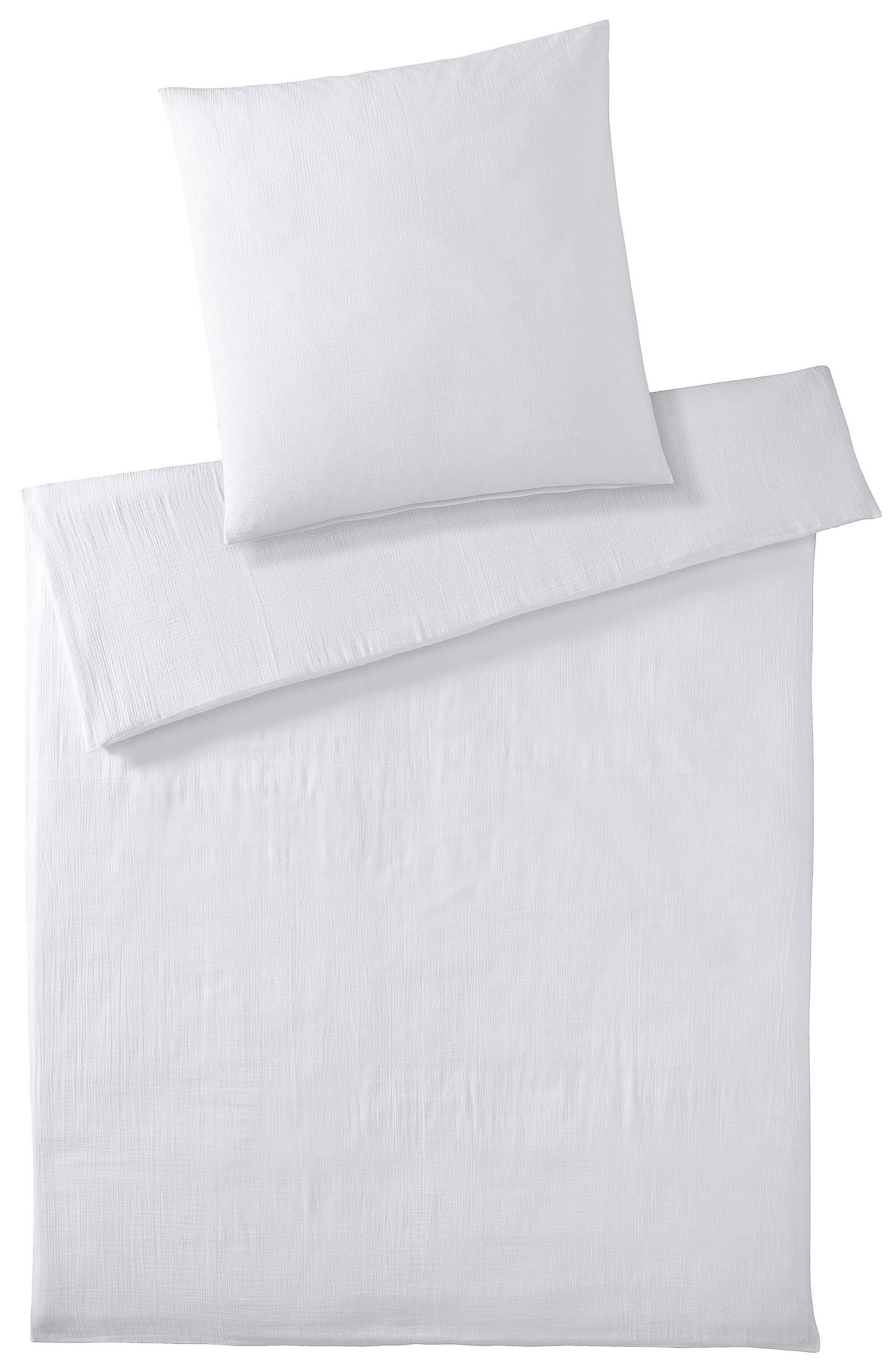 BETTWÄSCHESET Musselin 160/210 cm  70 cm/50 cm  - Weiss, Trend, Textil (160/210cm) - Elegante