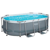 BAZÉN 305/200/84 cm - modrá/sivá, Basics, kov/plast (305/200/84cm) - Bestway