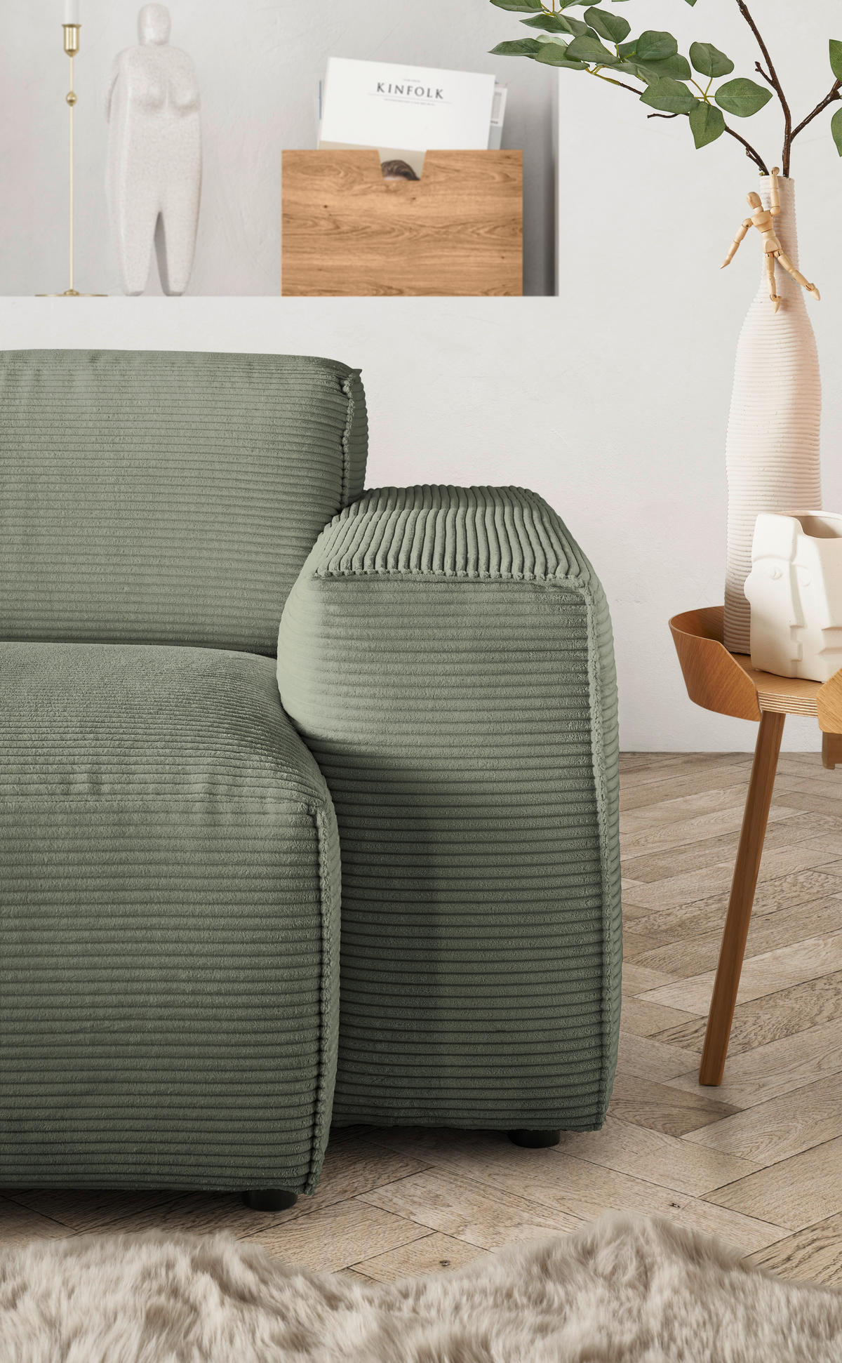 ROHOVÁ SEDACIA SÚPRAVA, textil, zelená - čierna/zelená, Design, textil/plast (300/189cm) - Livetastic