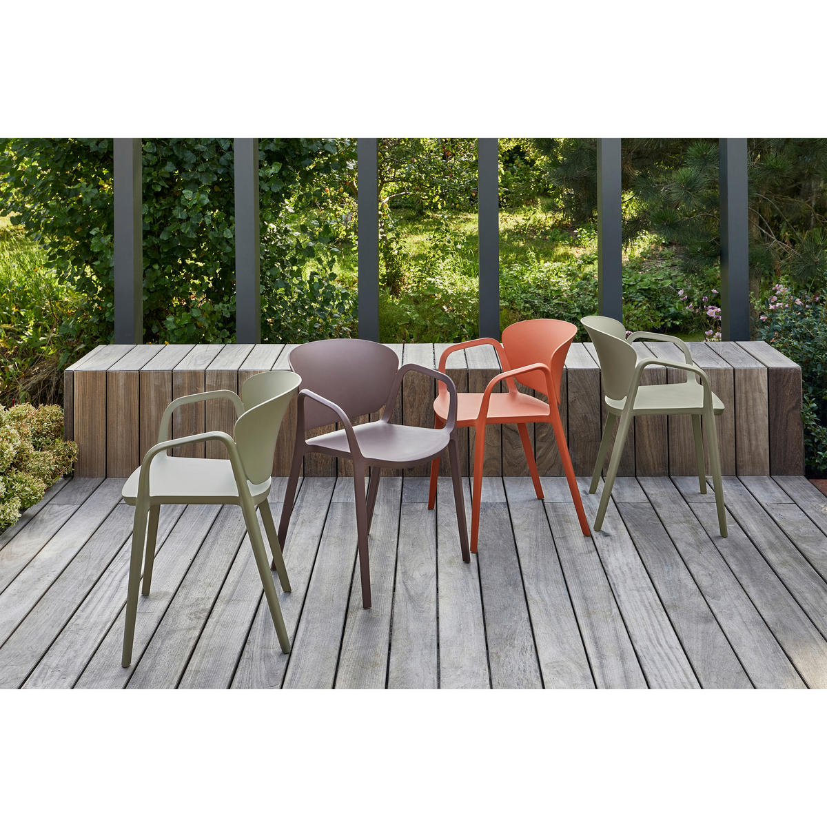 GARTENSTUHL-SET Kunststoff Grün  - Grün, MODERN, Kunststoff (57/75/56cm) - Livetastic