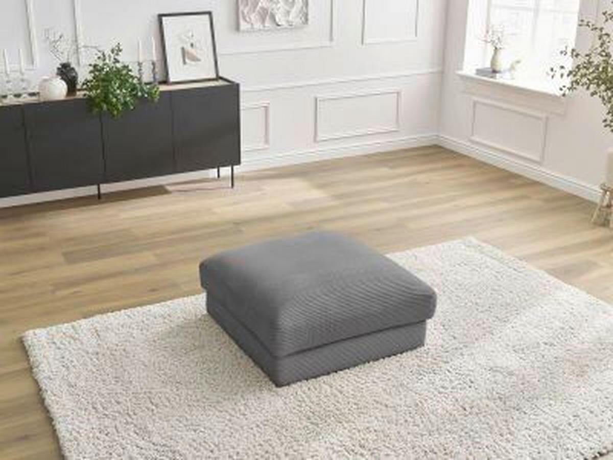 HOCKER LEONARD Cord Dunkelgrau  - Dunkelgrau/Schwarz, MODERN, Kunststoff/Textil (86/43/86cm)