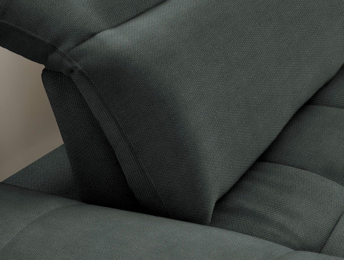 ECKSOFA in Webstoff Anthrazit  288/179-202 cm  - Anthrazit/Schwarz, Design, Textil/Metall (288/179-202cm) - Stylife
