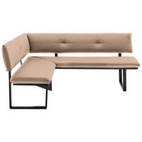 ECKBANK 150/190 cm  in Beige  - Beige/Schwarz, MODERN, Textil/Metall (150/190cm) - Cantus