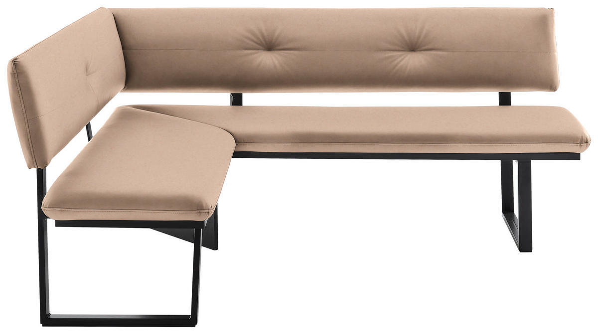 ECKBANK 150/190 cm  in Beige  - Beige/Schwarz, MODERN, Textil/Metall (150/190cm) - Cantus