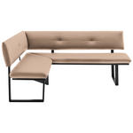ECKBANK 150/190 cm  in Beige  - Beige/Schwarz, MODERN, Textil/Metall (150/190cm) - Cantus