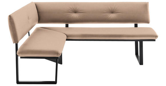 ECKBANK 150/190 cm in Beige - Beige/Schwarz, MODERN, Textil/Metall (150/190cm) - Cantus