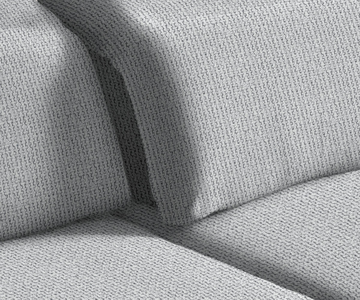 ECKSOFA in Webstoff Hellgrau  289/180 cm  - Hellgrau/Schwarz, Design, Textil/Metall (289/180cm) - Stylife